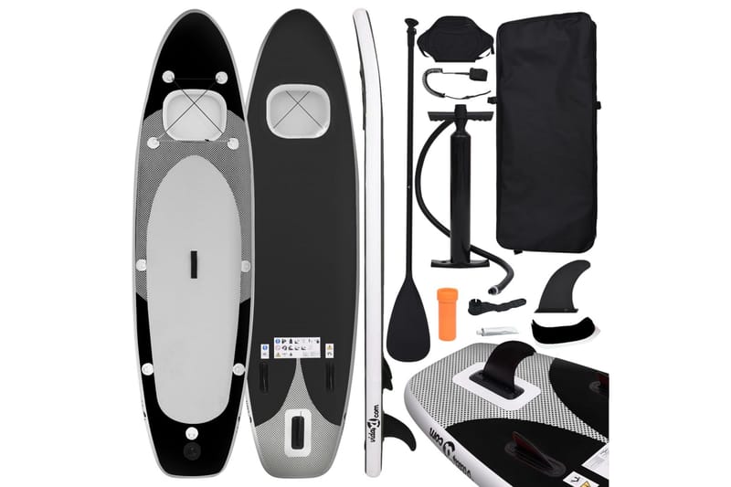 Oppblåsbart padlebrettsett svart 360x81x10 cm - Svart - Sport & fritid - Lek & sport - Vannsport & vannlek
