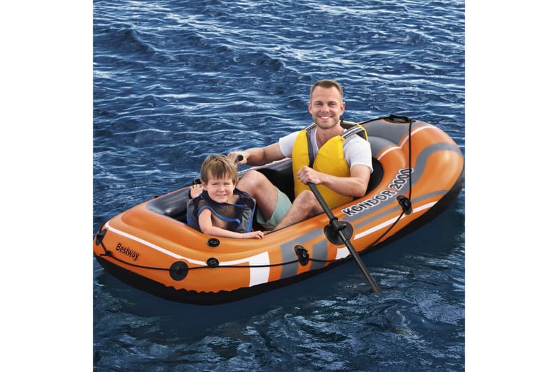 Bestway Oppblåsbart båtsett Kondor 2000 Set 188x98 cm 61062 - Oransj - Sport & fritid - Marine - Båter - Gummibåt & ribb