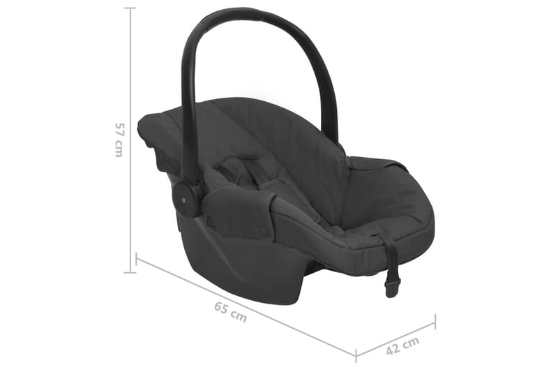 Barnebilsete antrasitt 42x65x57 cm - Antrasittgrå - Sport & fritid - Til barn - Bilseter & babysete - Bilseter