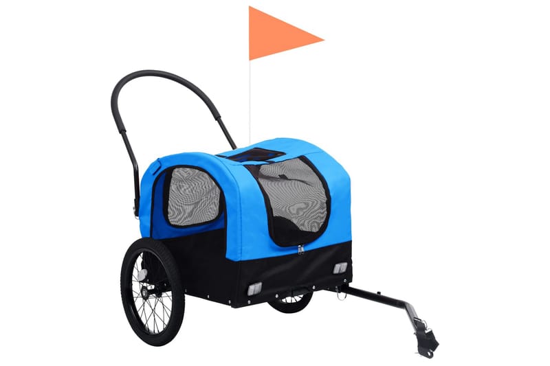 2-i-1 sykkeltilhenger og joggevogn for kjæledyr blå og svart - Blå - Sport & fritid - Til dyrene - Hund - Hundemøbler
