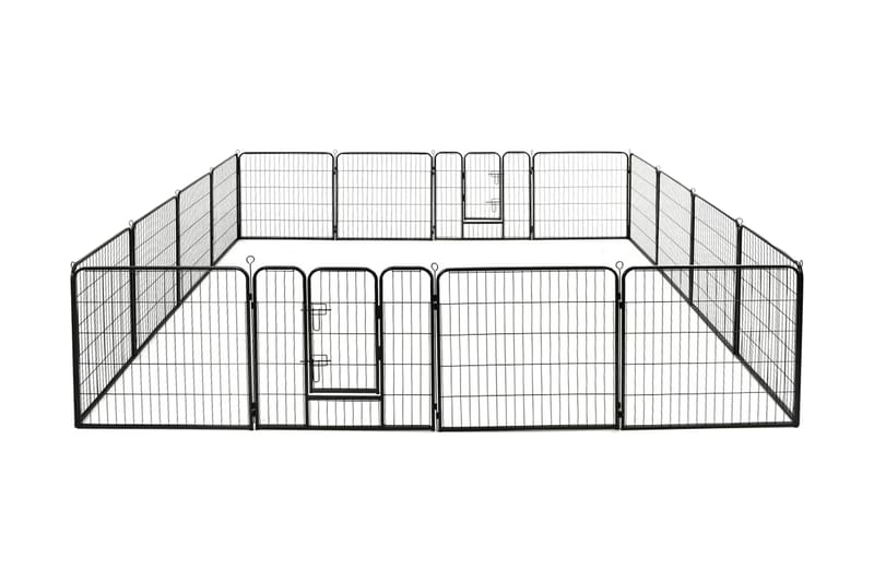 Hundegrind 16 paneler stål 80x80 cm svart - Sport & fritid - Til dyrene - Hund - Hundegrind & hundegjerde - Valpebinge