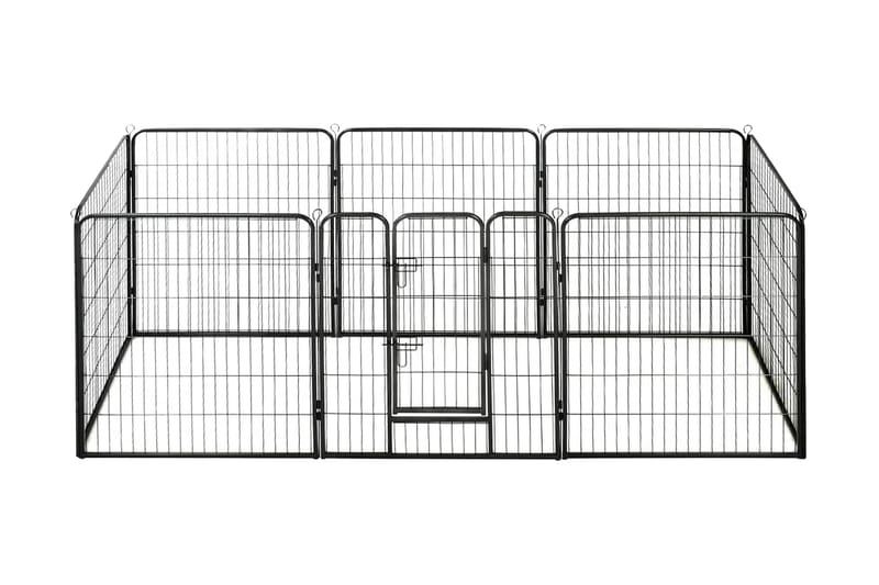 Hundegrind 8 paneler stål 80x100 cm svart - Sport & fritid - Til dyrene - For hund - Hundemøbler