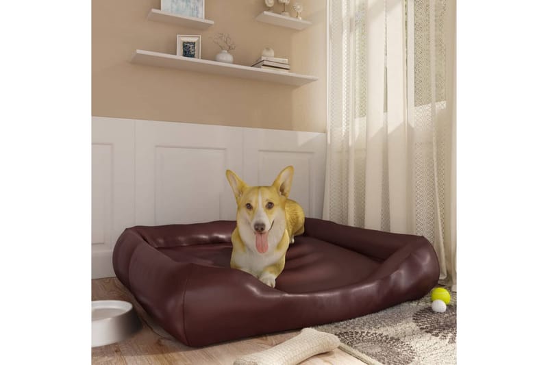 Hundeseng brun 105x80x25 cm kunstskinn - Brun - Sport & fritid - Til dyrene - For hund - Hundemøbler