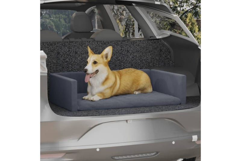 Hundeseng for bil grå 90x60 cm linutseende - Grå - Innredning - Romdelere