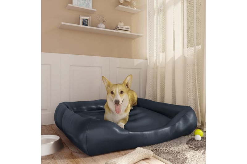 Hundeseng mørkeblå 80x68x23 cm kunstskinn - Grå - Sport & fritid - Til dyrene - Hund - Hundemøbler