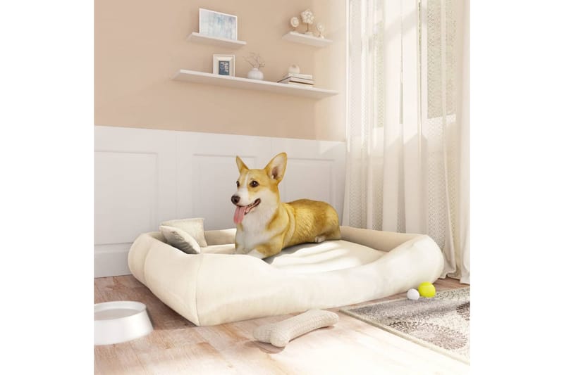 Hundesofa med puter beige 115x100x20 cm oxford-stoff - Beige - Sport & fritid - Til dyrene - Hund - Hundemøbler