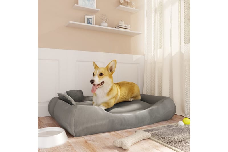 Hundesofa med puter grå 89x75x19 cm oxford-stoff - Grå - Sport & fritid - Til dyrene - Hund - Hundemøbler