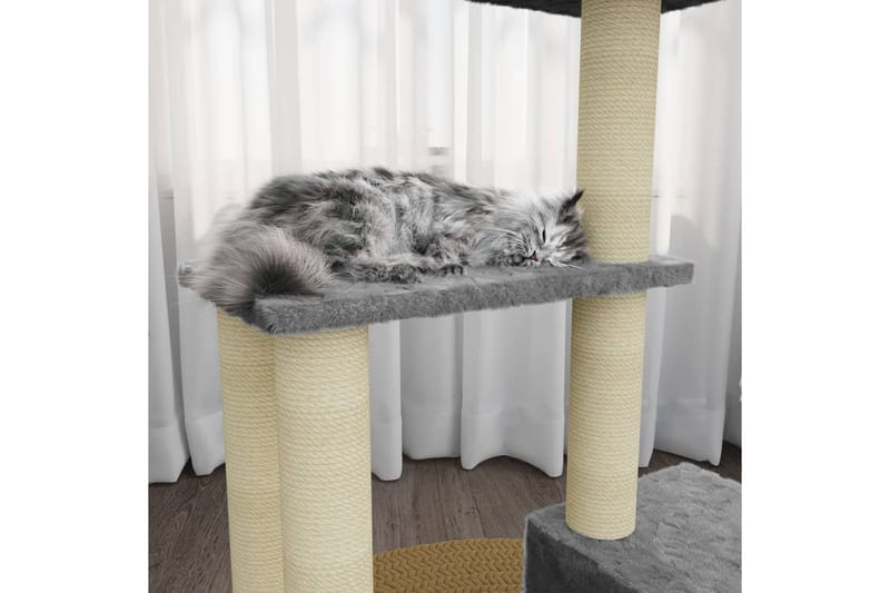 Kattetre med klorestolper i sisal lysegrå 71 cm - Grå - Sport & fritid - Til dyrene - Katt - Kattemøbler