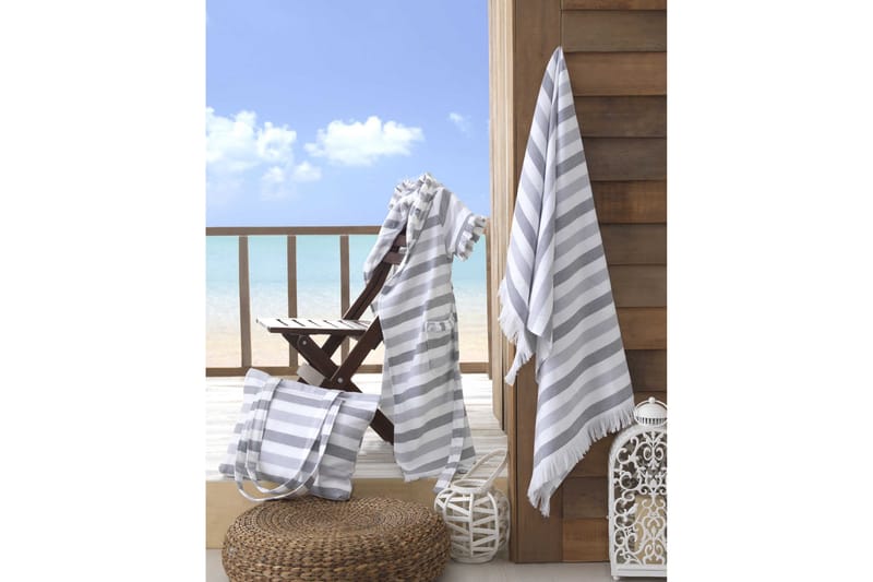 Ashburton Håndklesett - Grå/Hvit - Tekstiler - Tekstiler baderom - Håndklær og badehåndkle - Strandhåndkle & strandbadelaken