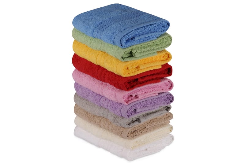 Håndklesett 30x50 cm 10- pk - Flerfarget - Tekstiler - Tekstiler baderom - Håndklær og badehåndkle