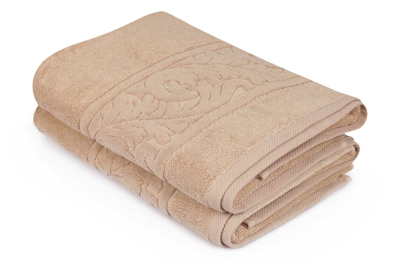 Hobby Badehåndkle 70x140 cm 2-pk - Beige - Tekstiler - Tekstiler baderom - Håndklær og badehåndkle - Strandhåndkle & strandbadelaken
