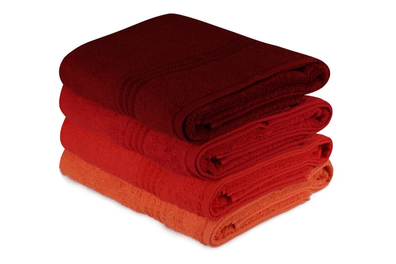 Hobby Badehåndkle 70x140 cm 2-pk - Oransje/Rød/Rosa - Tekstiler - Tekstiler baderom - Håndklær og badehåndkle - Stort badelaken