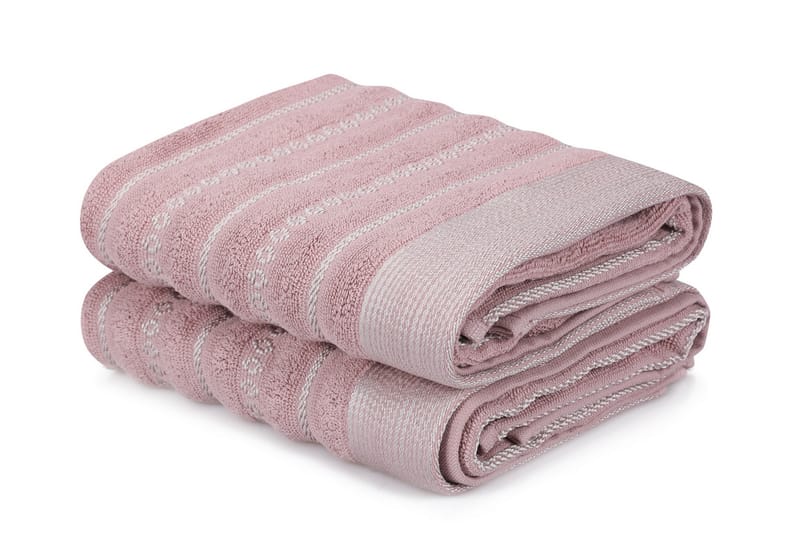 Şaheser Håndkle 50x90 cm 2-pk - Rosa/Grå - Tekstiler - Tekstiler baderom - Håndklær