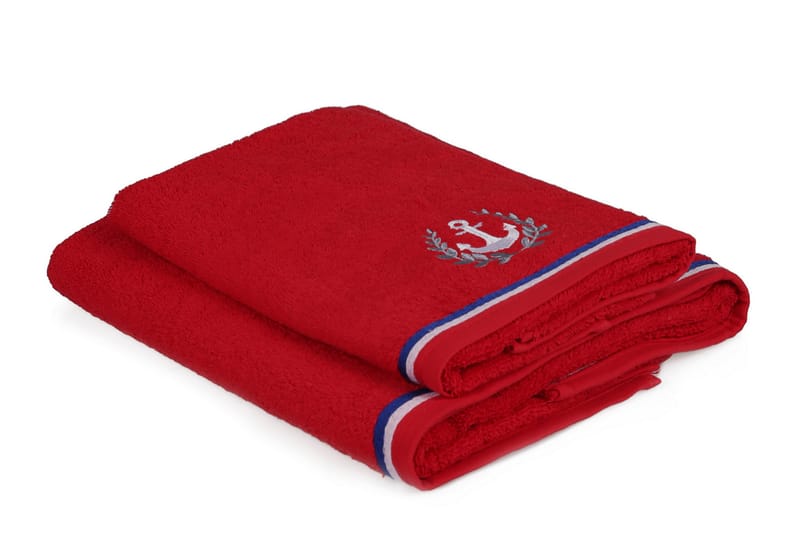 Ashburton Håndkle 2-pk - Rød - Tekstiler - Tekstiler baderom - Håndklær