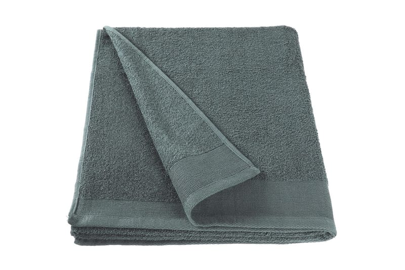 Badehåndklesett 2 stk bomull 450 g/m² 100x150 cm grønn - Tekstiler - Tekstiler baderom - Håndklær