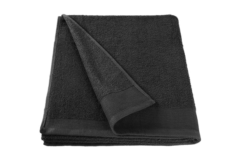 Badehåndklesett 5 stk bomull 450 g/m² 100x150 cm svart - Tekstiler - Tekstiler baderom - Håndklær