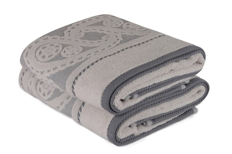 Hobby Håndkle 50x90 cm 2-pk - Grå/Mørkegrå - Tekstiler - Tekstiler baderom - Håndklær