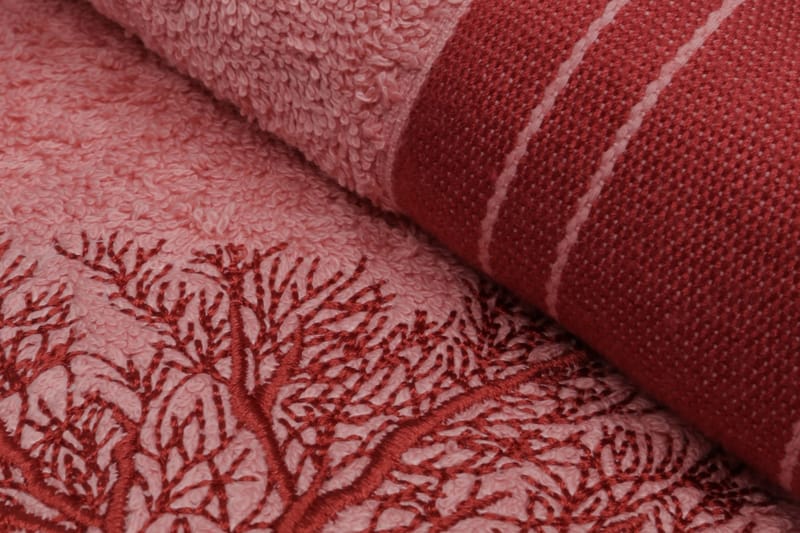 Hobby Håndkle 50x90 cm 2-pk - Lyserosa/Rød - Tekstiler - Tekstiler baderom - Håndklær