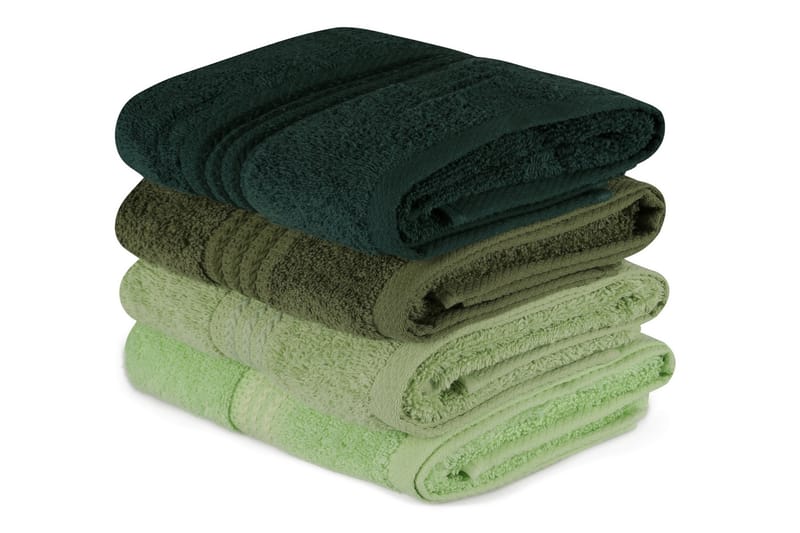 Hobby Håndkle 50x90 cm 4-pk - Grønn - Tekstiler - Tekstiler baderom - Håndklær