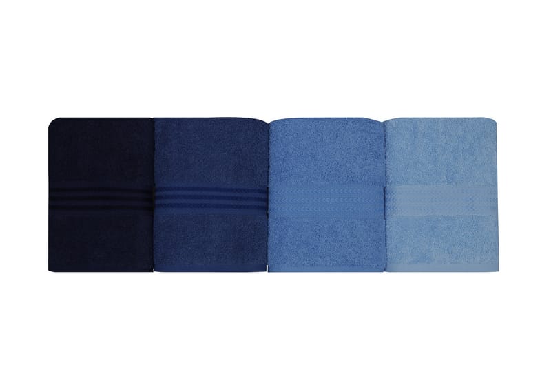 Hobby Håndkle 50x90 cm 4-pk - Mørkeblå/Blå/Lyseblå - Tekstiler - Tekstiler baderom - Håndklær