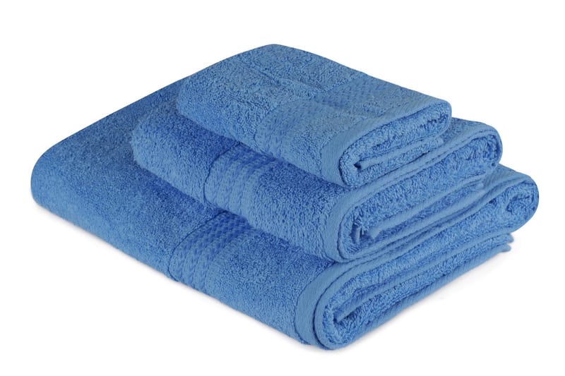 Hobby Håndkle Set om 3 - Blå - Tekstiler - Tekstiler baderom - Håndklær