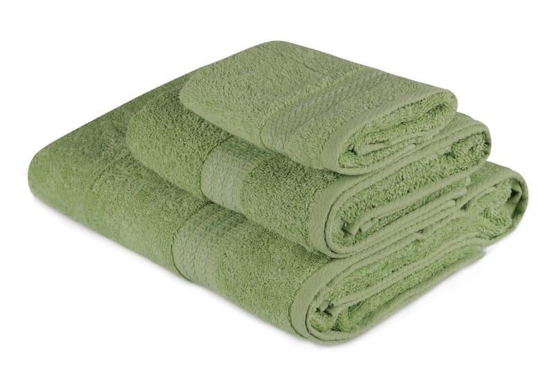 Hobby Håndkle Set om 3 - Grønn - Tekstiler - Tekstiler baderom - Håndklær