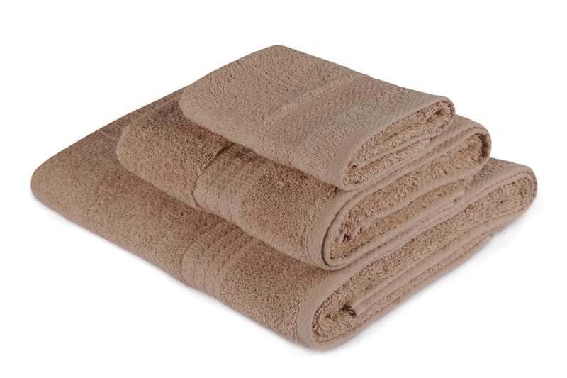 Hobby Håndkle Sett med 3 - Beige - Tekstiler - Tekstiler baderom - Håndklær
