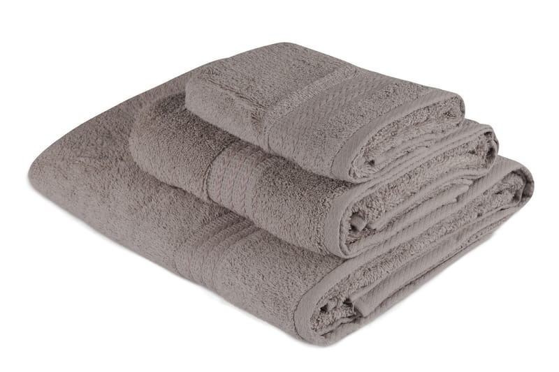 Hobby Håndkle Sett med 3 - Grå - Tekstiler - Tekstiler baderom - Håndklær