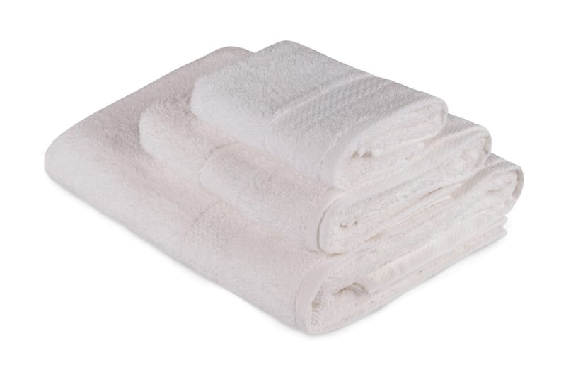 Hobby Håndkle Sett med 3 - Hvit - Tekstiler - Tekstiler baderom - Håndklær