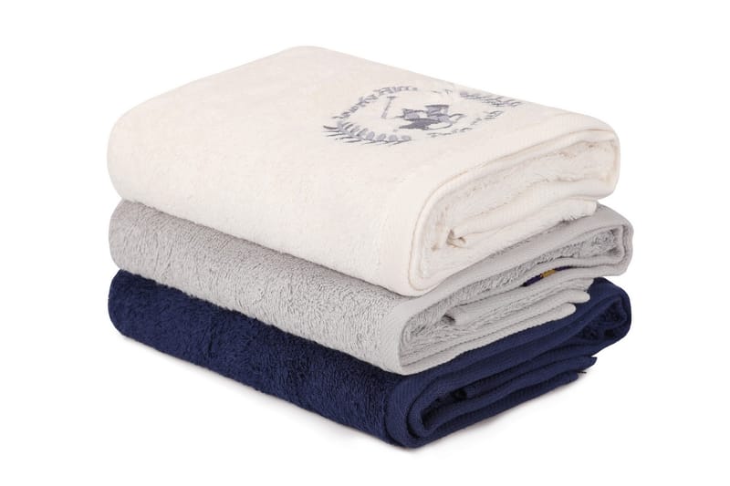 Tarilonte Håndkle 3-pk - Hvit/Grå/Blå - Tekstiler - Tekstiler baderom - Håndklær