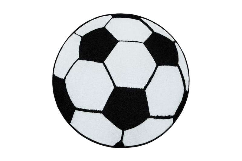 Dovie Barnematte 120 cm Rund Fotball - Svart/Hvit - Tekstiler - Tepper & Matter - Små tepper