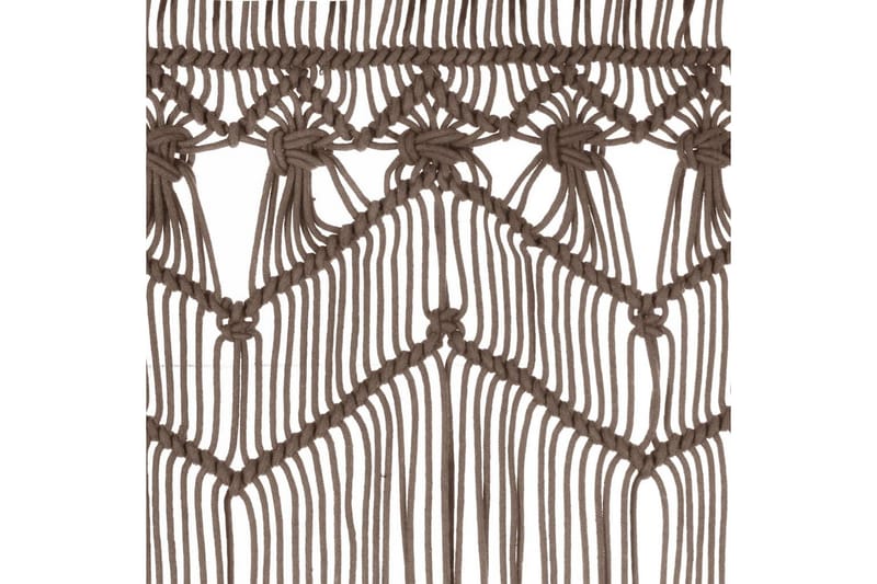 Makramé gardin gråbrun 140x240 cm bomull - Taupe - Tekstiler - Gardiner - Gardintilbehør