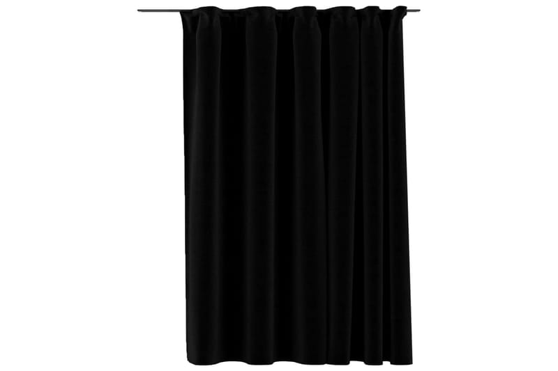 Lystett gardin med kroker og lin-design svart 290x245 cm - Svart - Møbler - Sofaer - Sovesofaer - Futon - Futon sofa