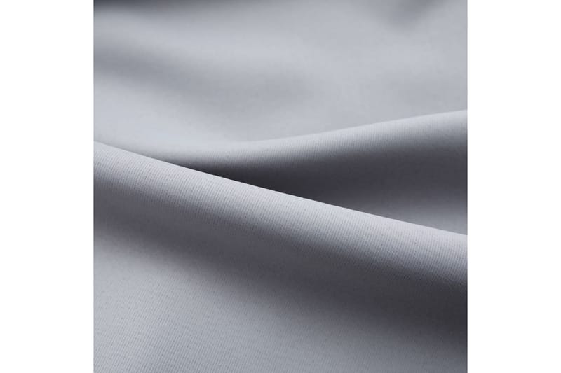 Lystett gardin med metallkroker grå 290x245 cm - Tekstiler - Gardiner - Mørkleggingsgardin