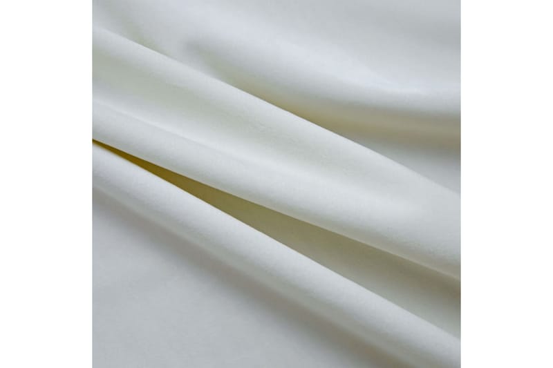 Lystette gardiner med ringer 2 stk fløyel kremhvit 140x225cm - Tekstiler - Gardiner - Mørkleggingsgardin