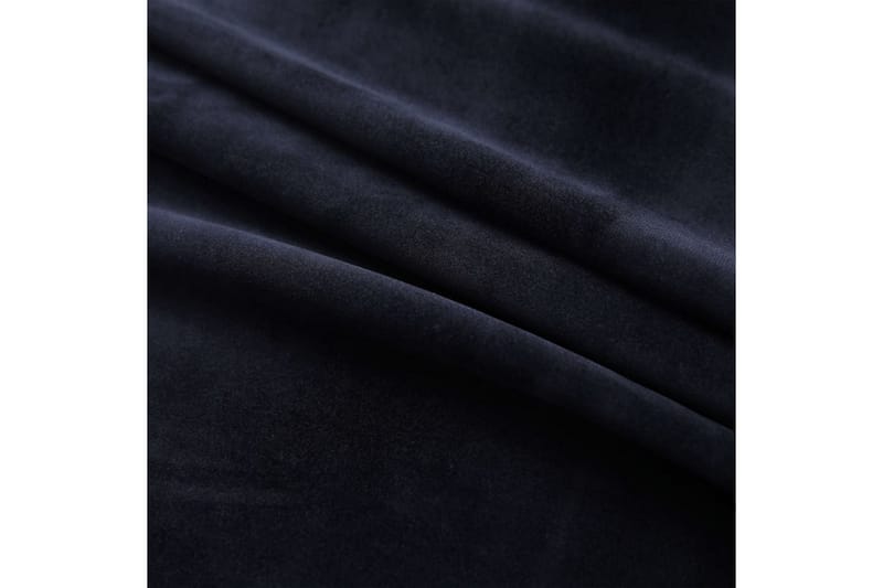 Lystette gardiner med ringer 2 stk fløyel svart 140x245 cm - Tekstiler - Gardiner - Mørkleggingsgardin