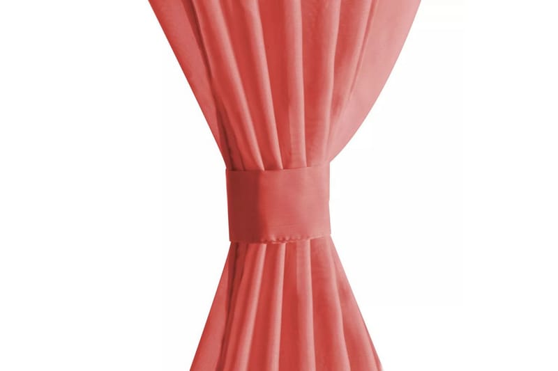 Voilegardiner 2 stk 140x225 cm rød - Rød - Tekstiler - Gardiner - Mørkleggingsgardin
