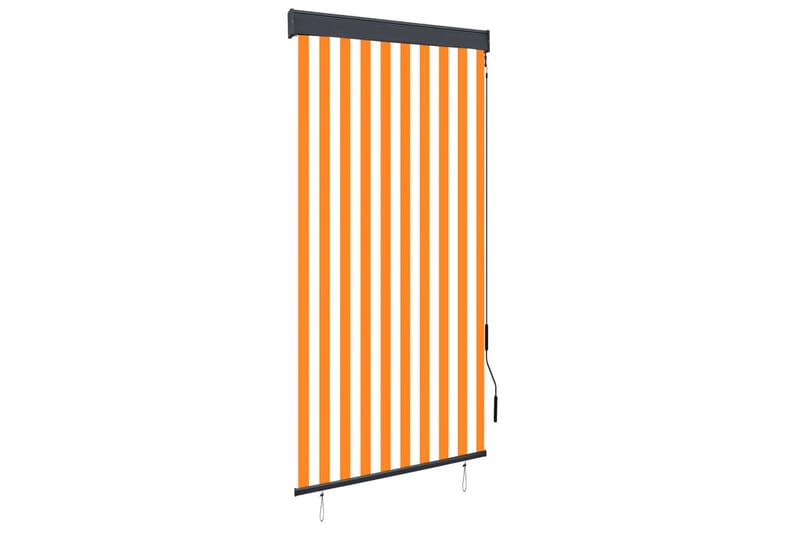 Utendørs rullegardin 100x250 cm hvit og oransje - Oransj - Tekstiler - Gardiner - Rullegardin