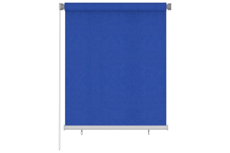 Utendørs rullegardin 120x140 cm blå HDPE - Blå - Tekstiler - Gardiner - Rullegardin