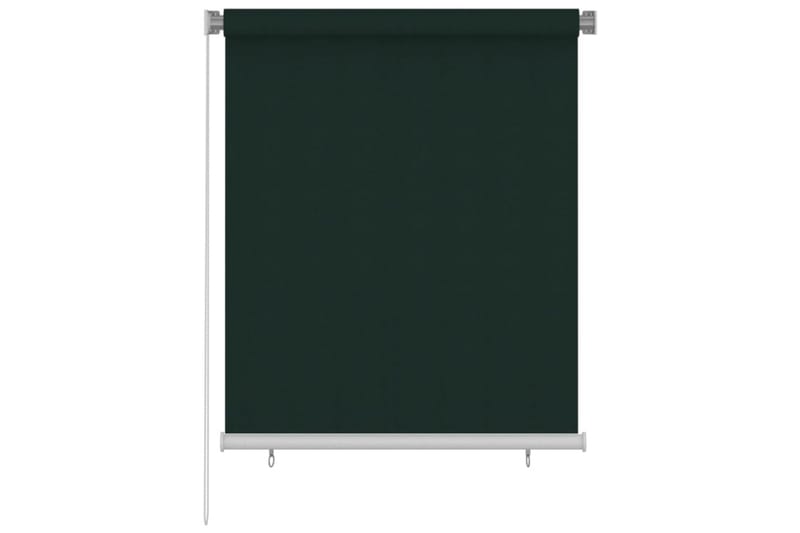 Utendørs rullegardin 120x140 cm mørkegrønn HDPE - grønn - Tekstiler - Gardiner - Rullegardin
