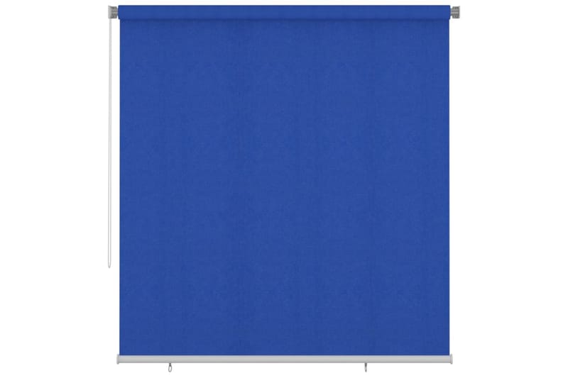 Utendørs rullegardin 220x230 cm blå HDPE - Blå - Tekstiler - Gardiner - Rullegardin