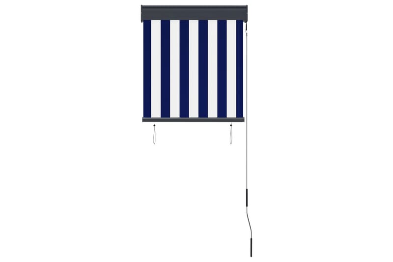 Utendørs rullegardin 60x250 cm blå og hvit - Blå - Tekstiler - Gardiner - Rullegardin