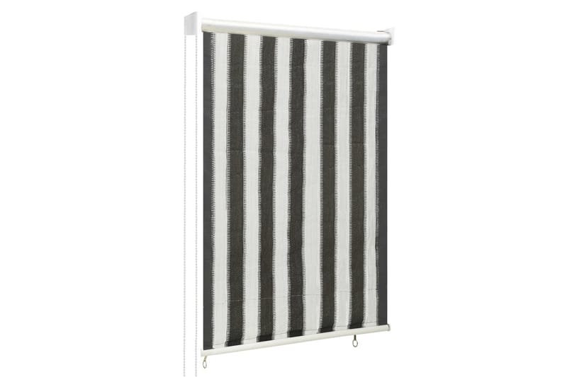 Utendørs rullegardin 80x140 cm antrasitt og hvit stripe - Antrasittgrå - Tekstiler - Gardiner - Rullegardin