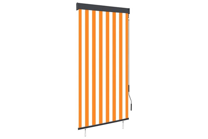 Utendørs rullegardin 80x250 cm hvit og oransje - Oransj - Tekstiler - Gardiner - Rullegardin