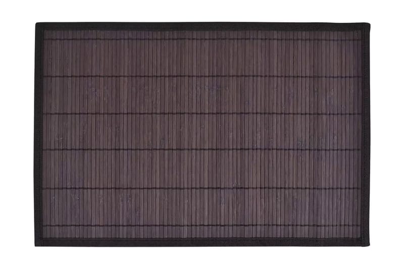 6 Bambus kuvertbrikker 30 x 45 cm, mørkebrun - Mørkebrun - Innredning - Borddekorasjon & bordpynt - Bordbrikke