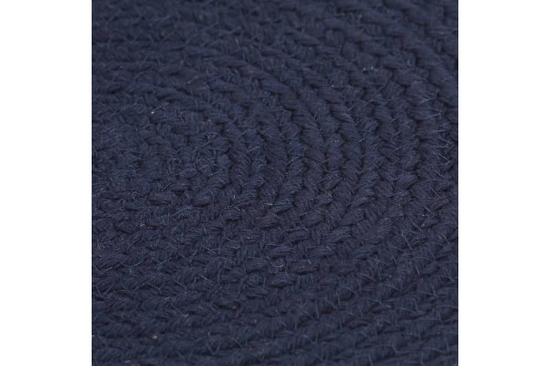 Bordmatter 4 stk ren marineblå 38 cm rund bomull - Tekstiler - Kjøkkentekstiler