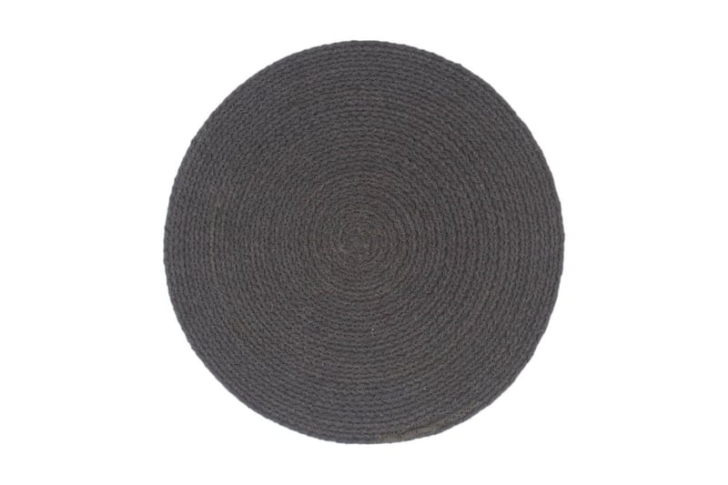 Bordmatter 6 stk ren grå 38 cm rund bomull - Tekstiler - Kjøkkentekstiler