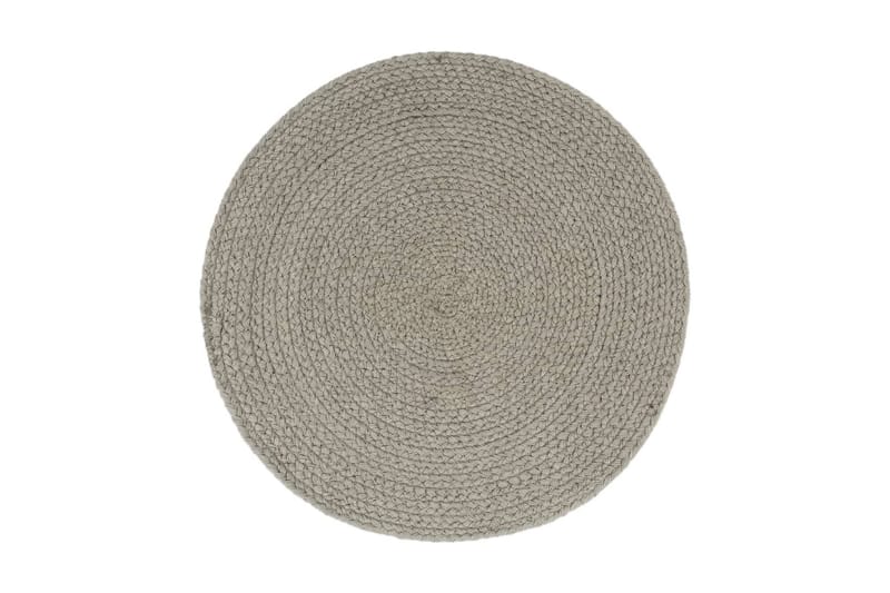 Bordmatter 6 stk ren grå 38 cm rund bomull - Tekstiler - Kjøkkentekstiler