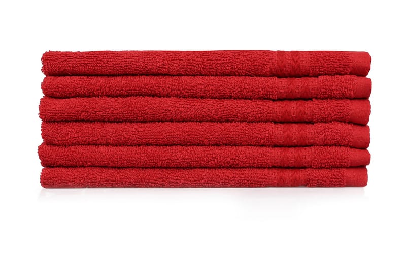Hobby Håndkle 30x50 cm 6-pk - Rød - Tekstiler - Kjøkkentekstiler