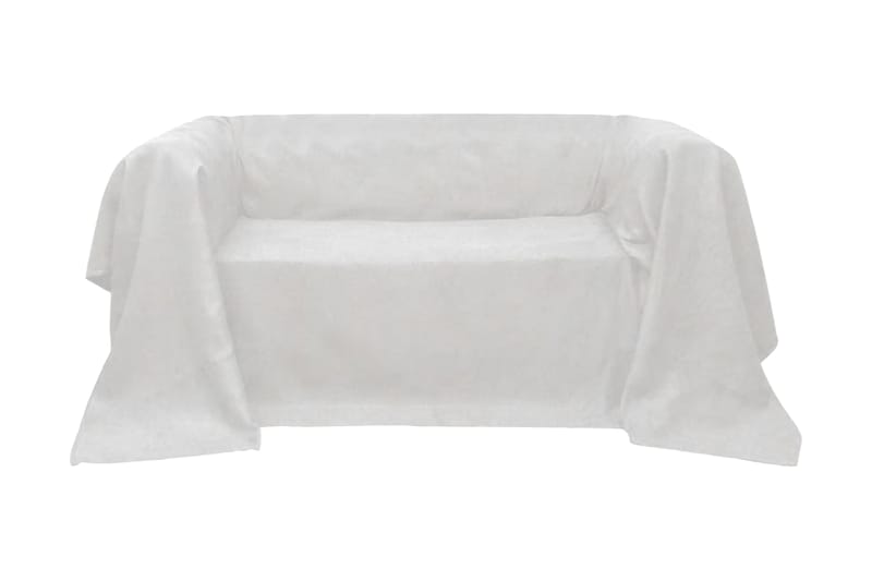 Mikro-semsket sofa overtrekk kremfarget 210 x 280 cm - Kremhvit - Tekstiler - Møbelstoff - Møbeltrekk - Sofatrekk